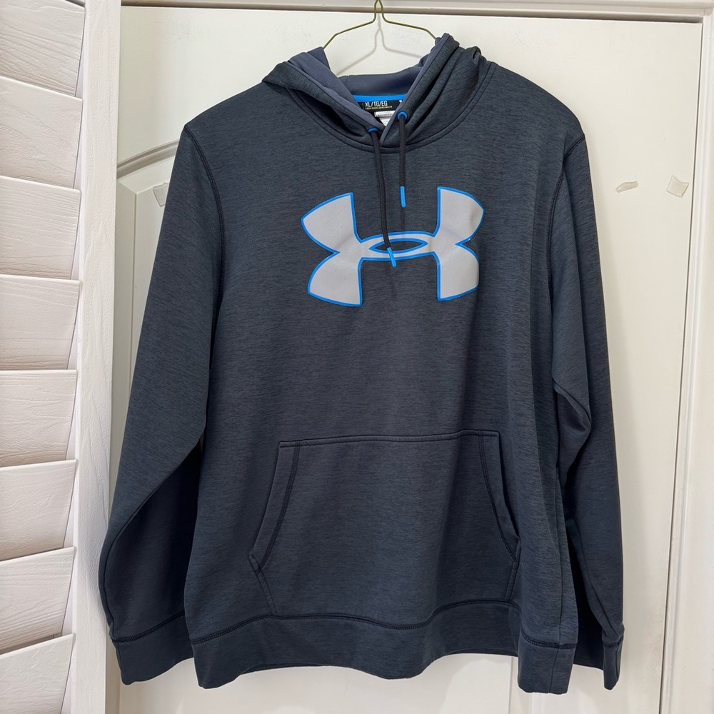 Under Armour Cold Gear Dark Gray Pullover Storm  1 Hoodie Loose Fit Mens XL